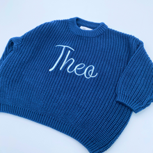 Load image into Gallery viewer, Personalised Knitted Jumper | Navy Blue