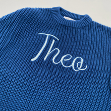Load image into Gallery viewer, Personalised Knitted Jumper | Navy Blue