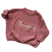 Load image into Gallery viewer, Personalised Knitted Jumper | Blush Pink