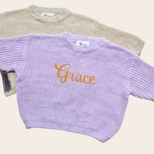 Load image into Gallery viewer, Personalised Knitted Jumper | Lilac