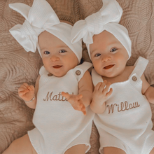 Load image into Gallery viewer, Personalised Baby Name Romper | White