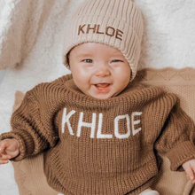 Load image into Gallery viewer, Personalised Knitted Jumper | Chocolate