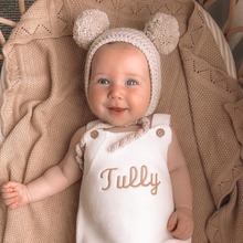 Load image into Gallery viewer, Personalised Baby Name Romper | White