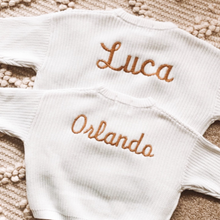 Load image into Gallery viewer, Personalised Knitted Jumper | White