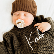 Load image into Gallery viewer, Personalised Knitted Jumper | Army Green