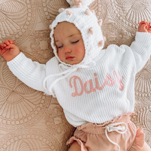 Load image into Gallery viewer, Personalised Knitted Jumper | White