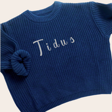 Load image into Gallery viewer, Personalised Knitted Jumper | Navy Blue