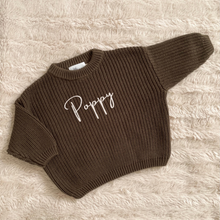 Load image into Gallery viewer, Personalised Knitted Jumper | Army Green