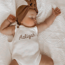 Load image into Gallery viewer, Personalised Baby Name Romper | White