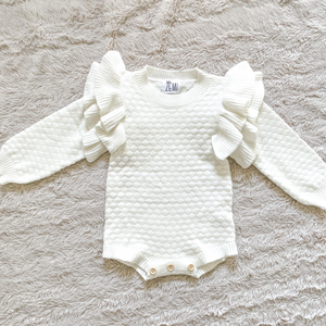 Personalised Frilled Knitted Romper