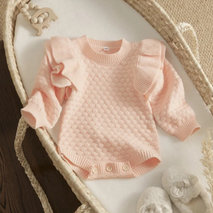 Personalised Frilled Knitted Romper