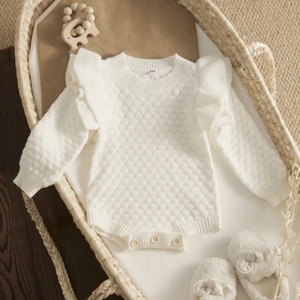 Personalised Frilled Knitted Romper