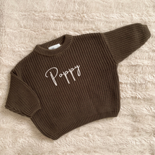 Load image into Gallery viewer, Personalised Knitted Jumper | Army Green
