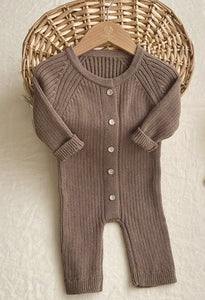 KNIT ROMPER | CHOCOLATE